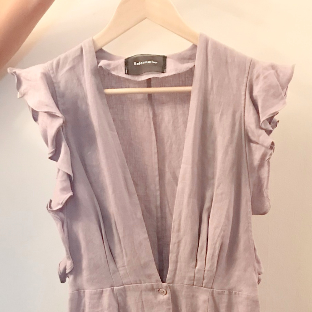 Reformation Lavender Linen Dress